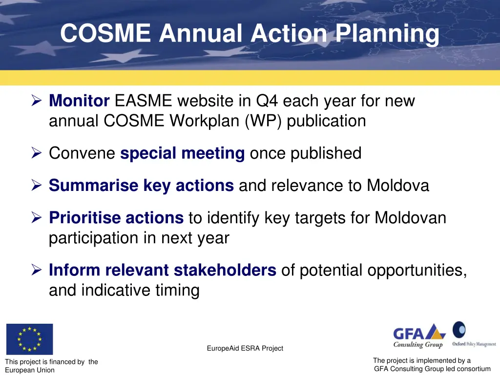 cosme annual action planning