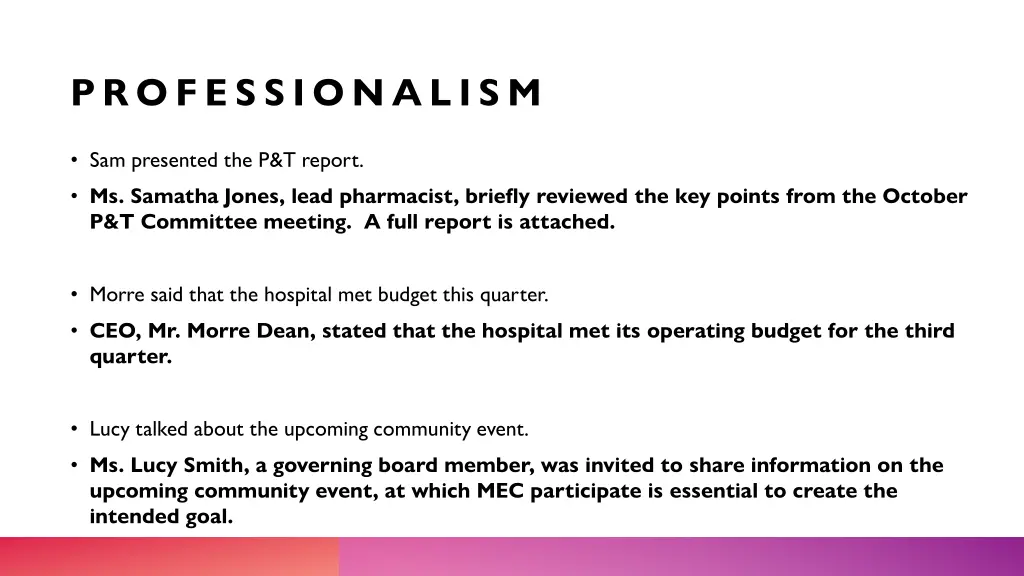 professionalism