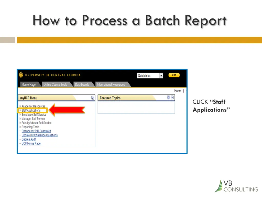 how to process a batch report 1
