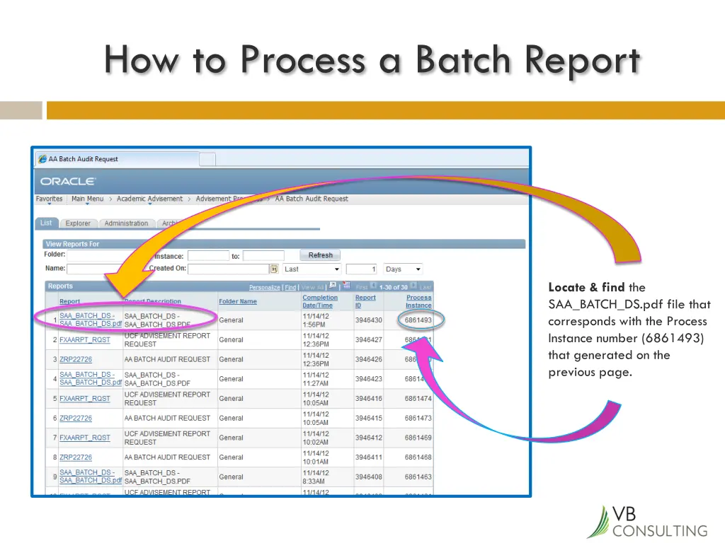 how to process a batch report 12