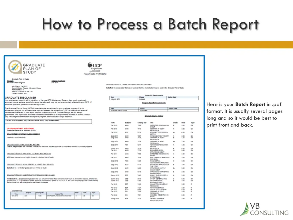 how to process a batch report 14