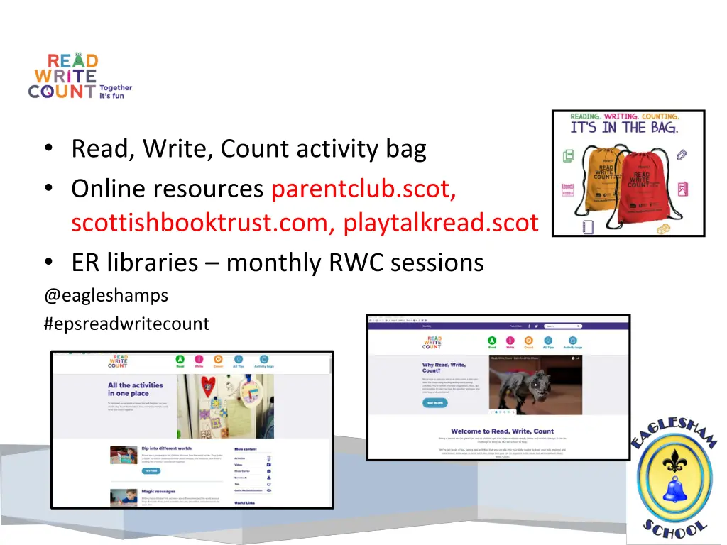 read write count activity bag online resources
