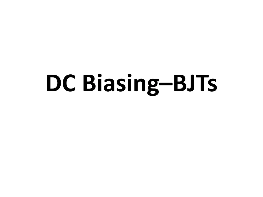 dc biasing bjts