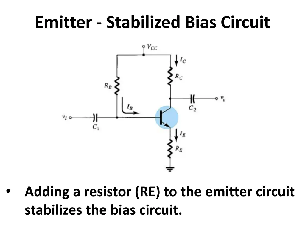 emitter stabilized bias circuit
