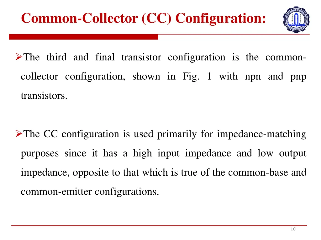 common collector cc configuration