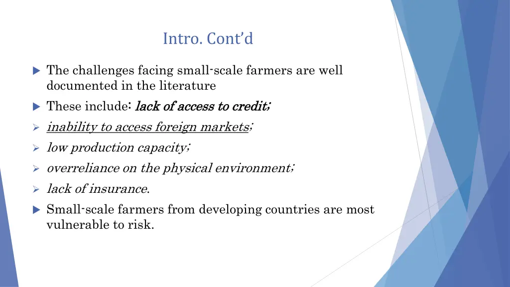 intro cont d
