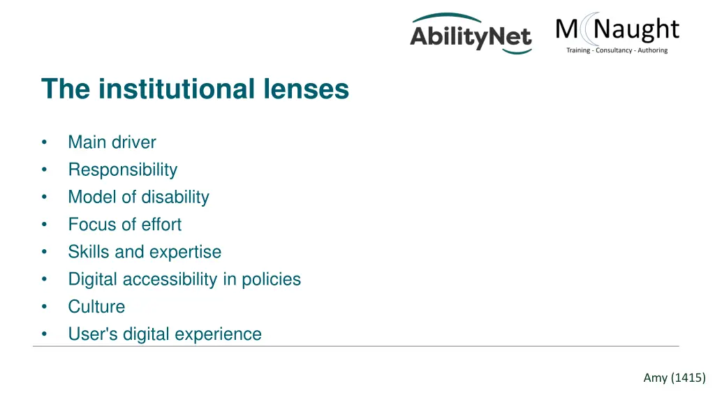the institutional lenses