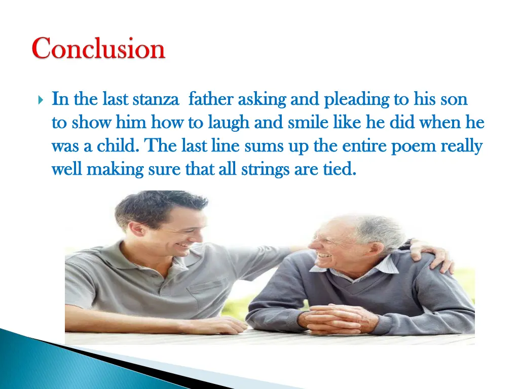 in the in the last stanza last stanza father