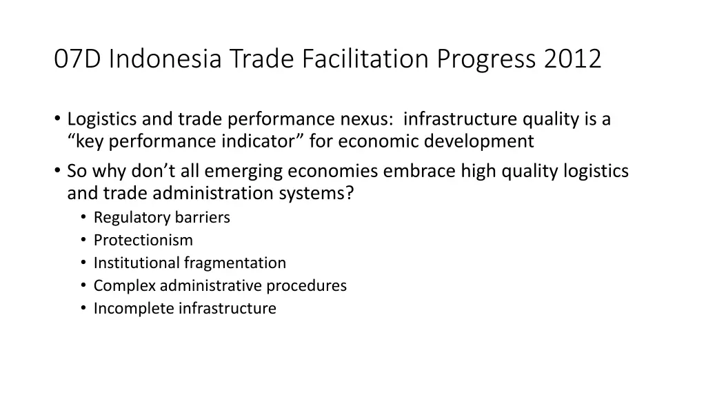 07d indonesia trade facilitation progress 2012