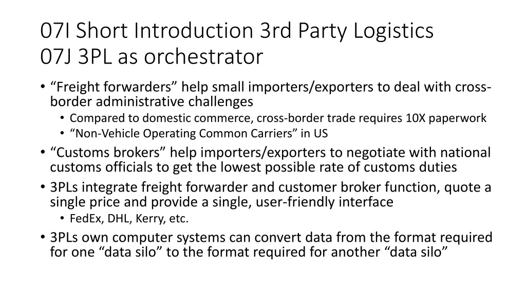 07i short introduction 3rd party logistics