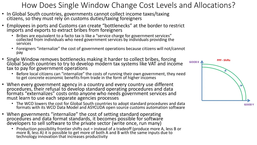 how does single window change cost levels