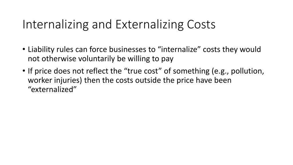 internalizing and externalizing costs