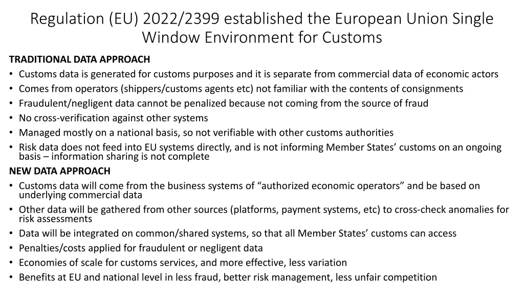 regulation eu 2022 2399 established the european