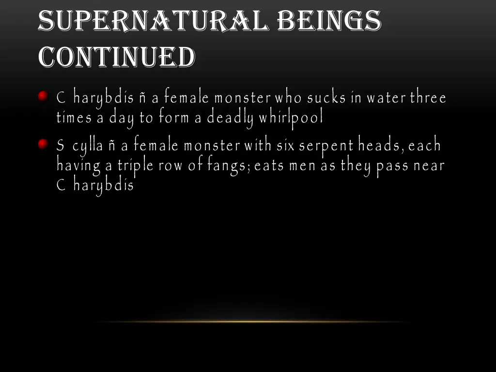 supernatural beings continued