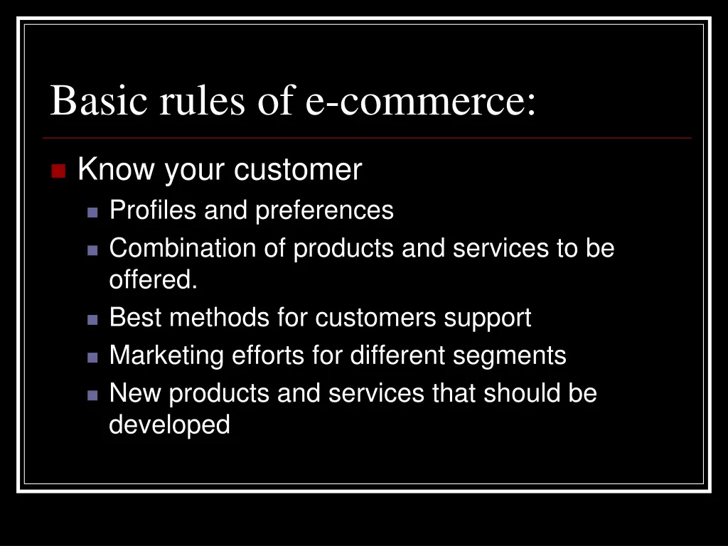 basic rules of e commerce