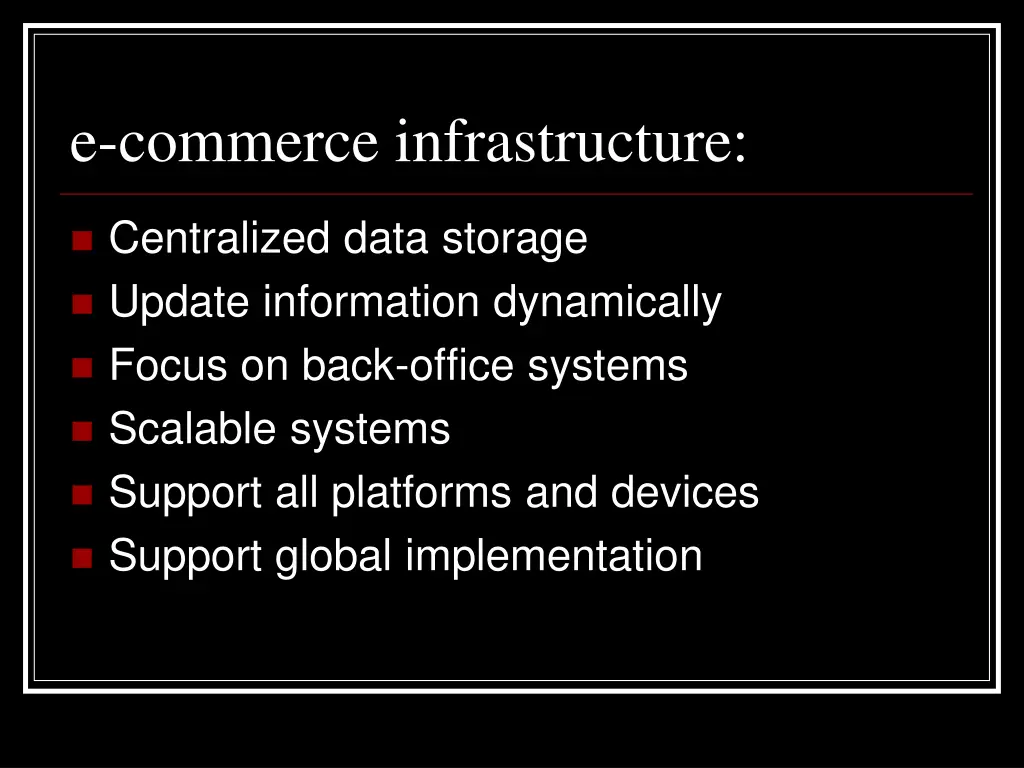 e commerce infrastructure