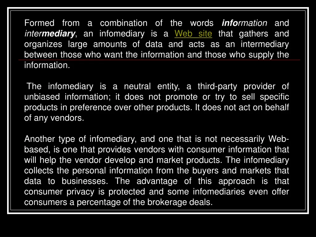 formed from a combination of the words info