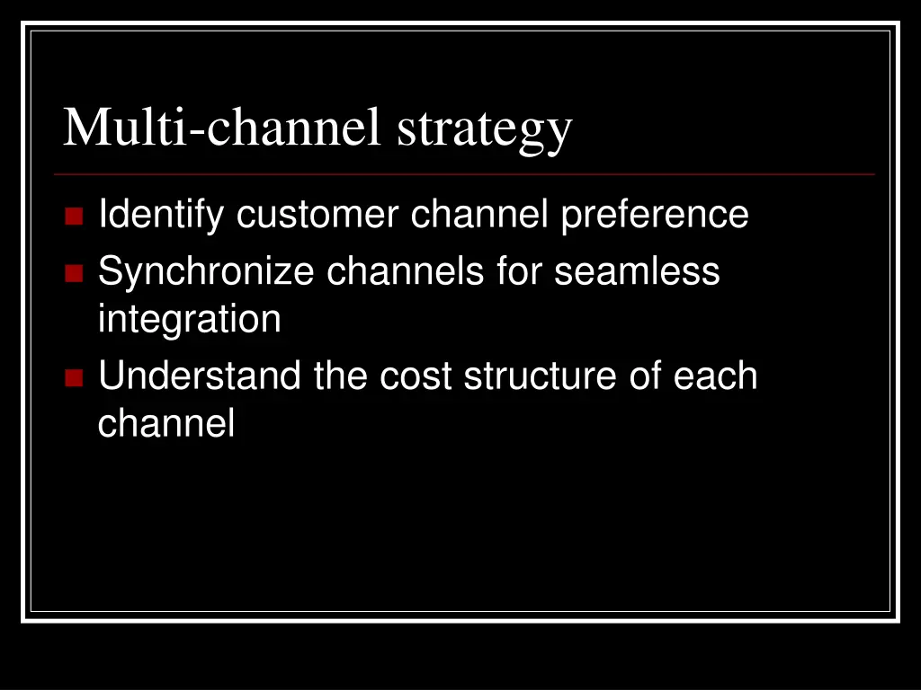 multi channel strategy