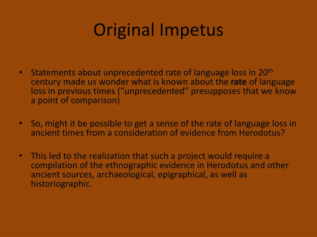 original impetus