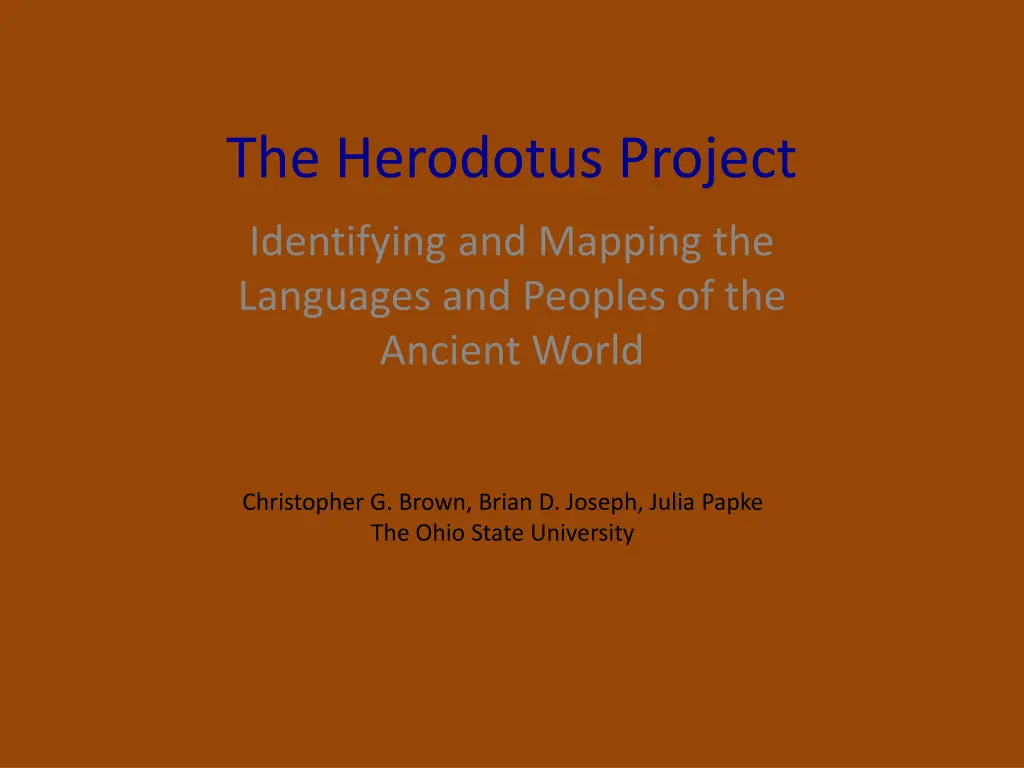 the herodotus project