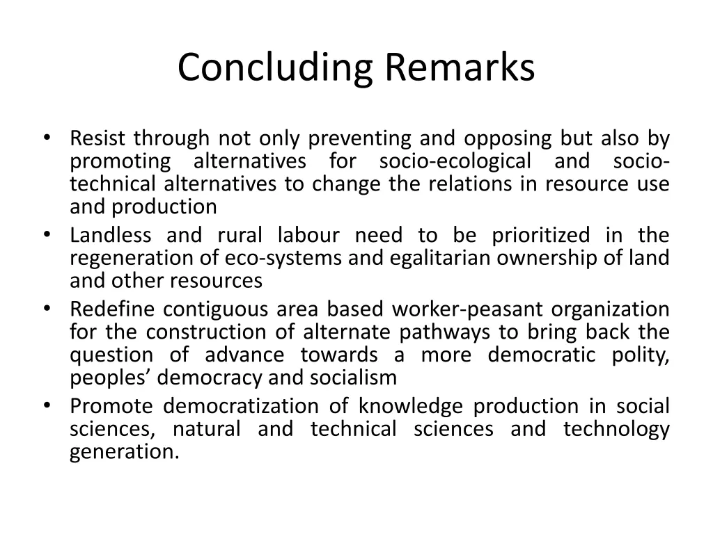 concluding remarks