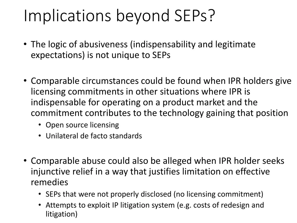 implications beyond seps