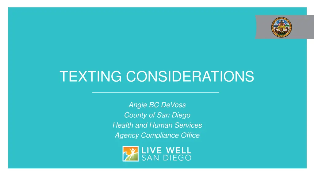 texting considerations