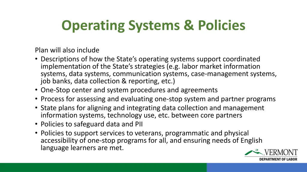 operating systems policies