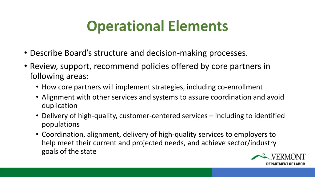 operational elements