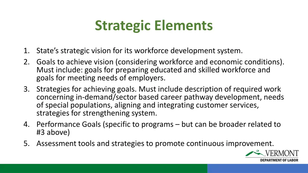 strategic elements