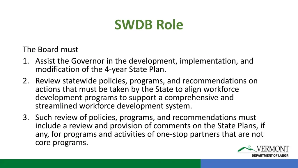 swdb role