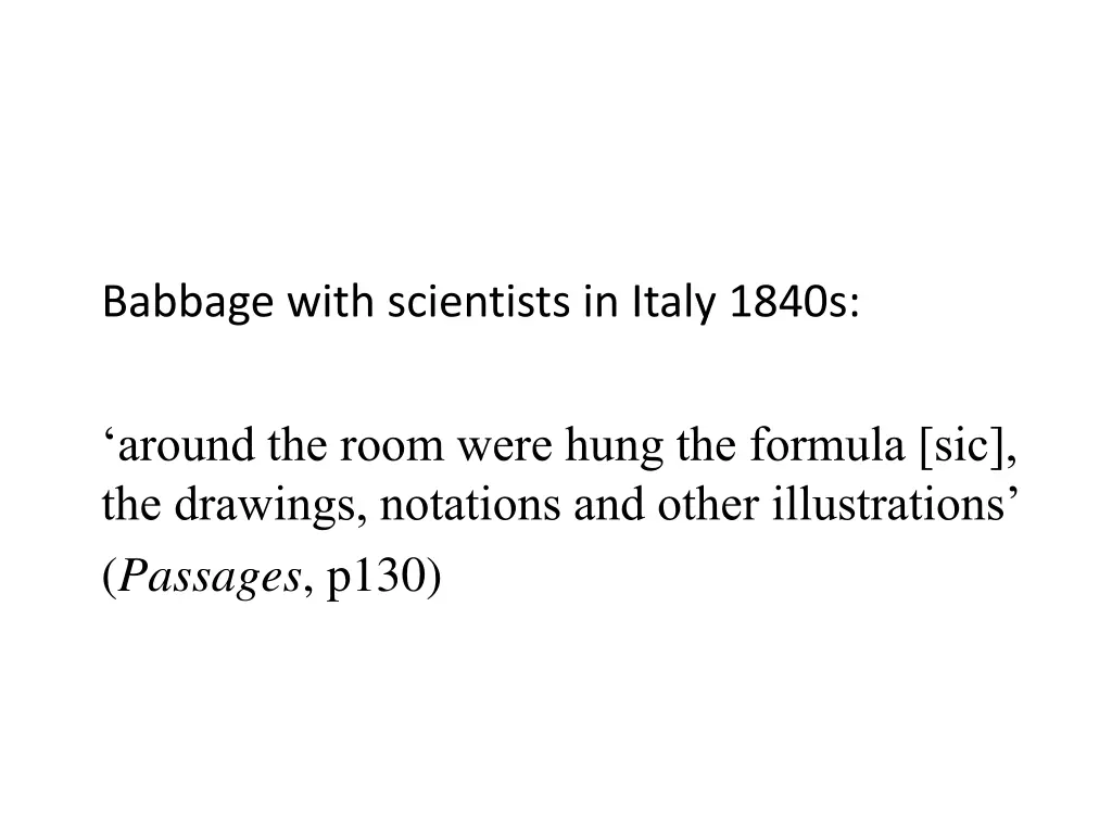 babbage with scientists in italy 1840s