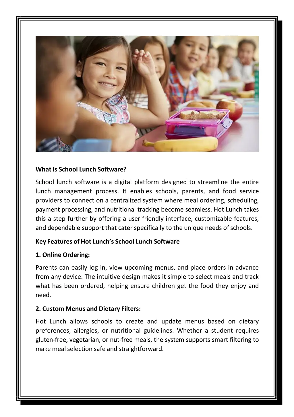 what is school lunch software