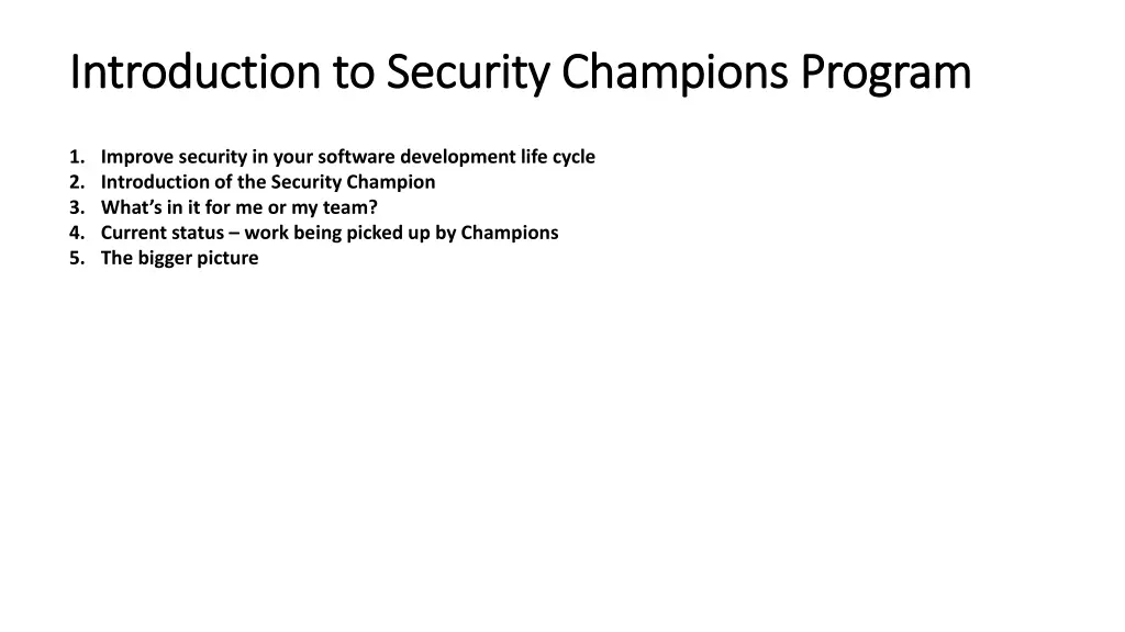 introduction to security champions program