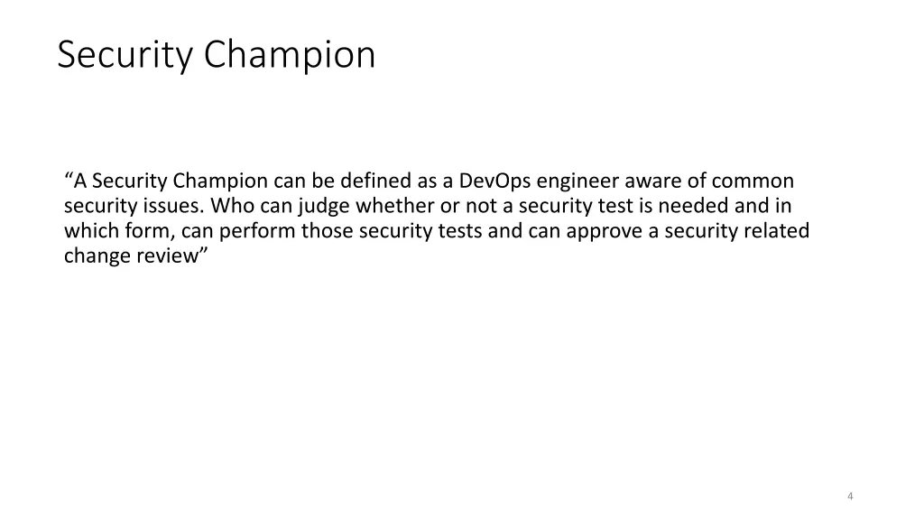 security champion