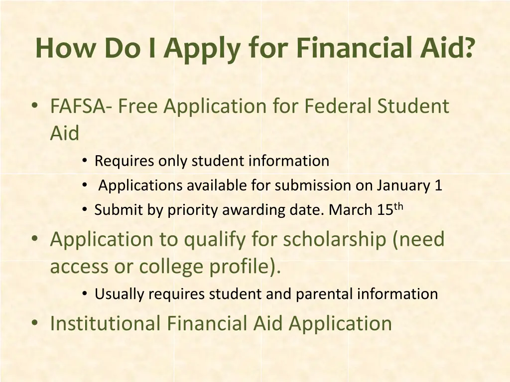 how do i apply for financial aid