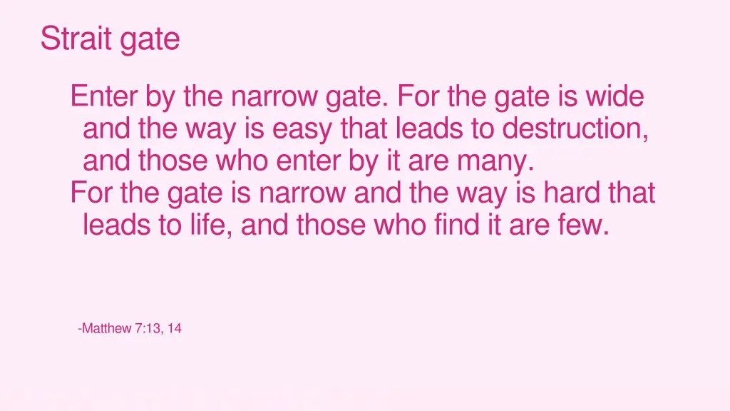 strait gate