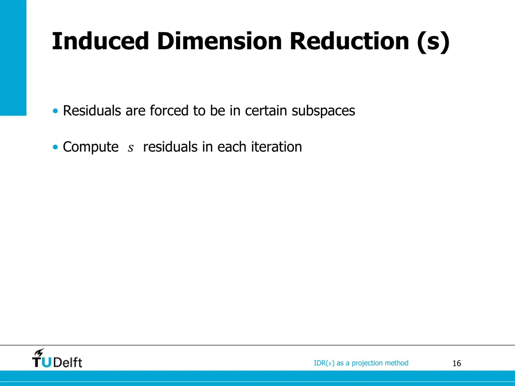 induced dimension reduction s