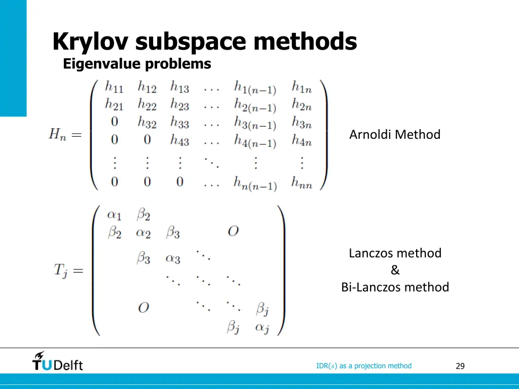 krylov subspace methods eigenvalue problems 1
