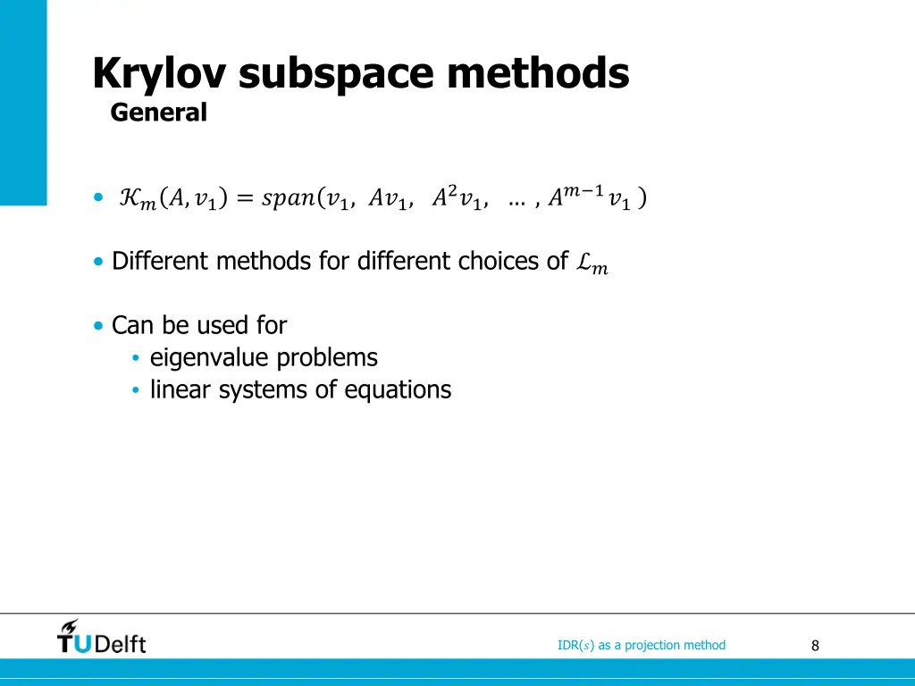 krylov subspace methods general