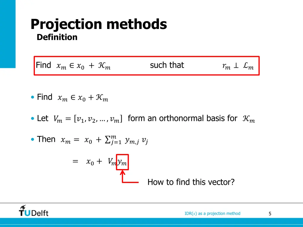 projection methods definition