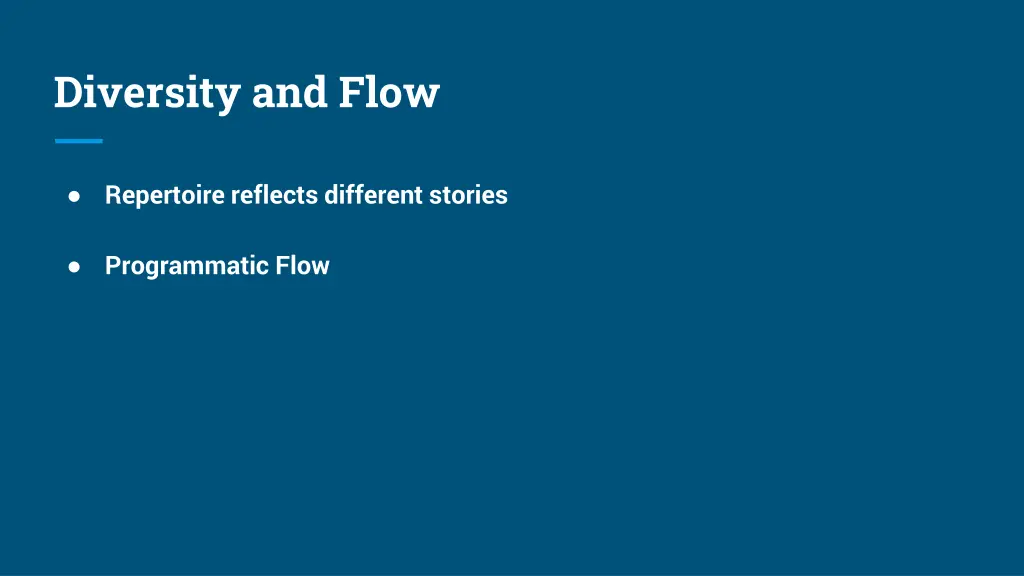 diversity and flow
