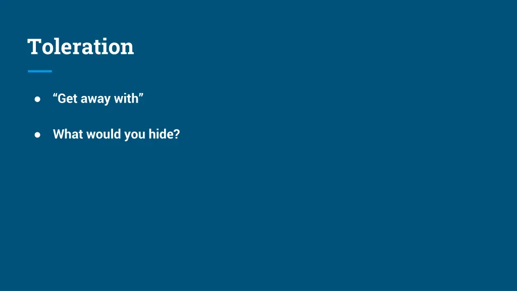 toleration