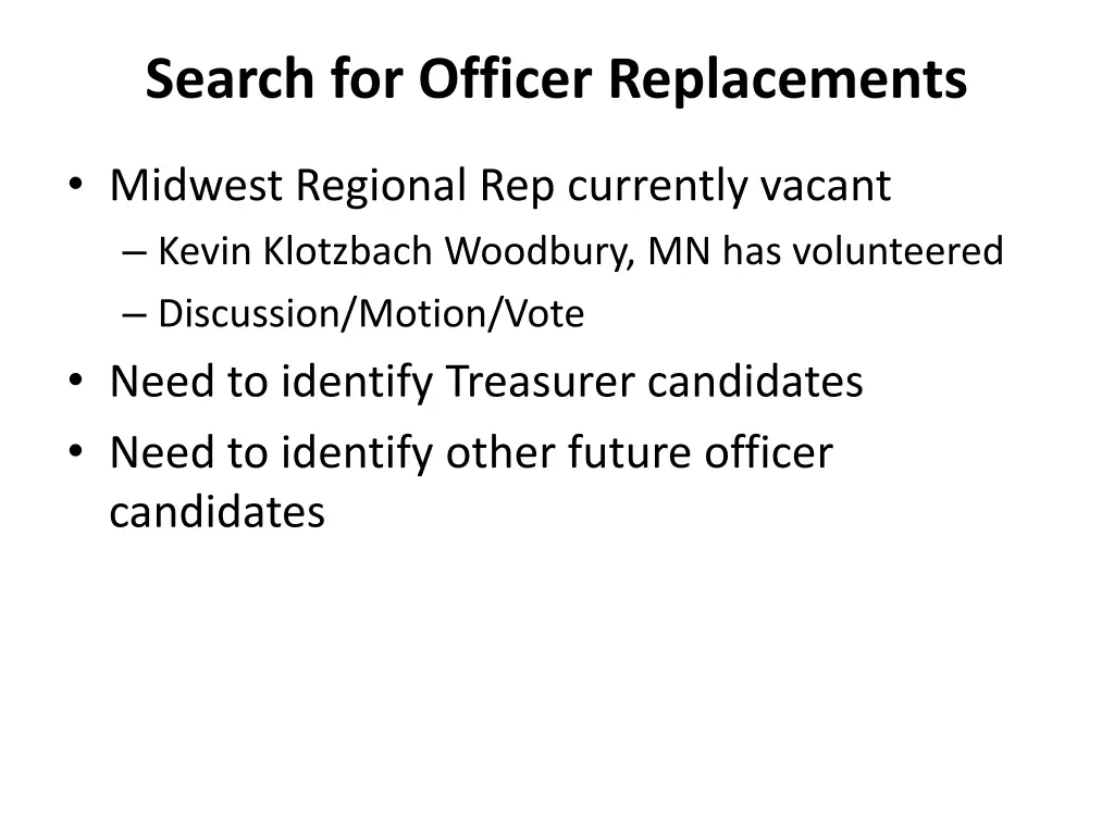 search for officer replacements