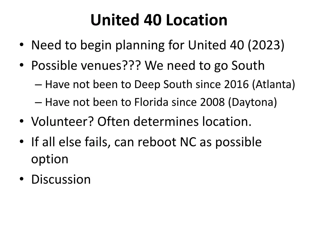 united 40 location