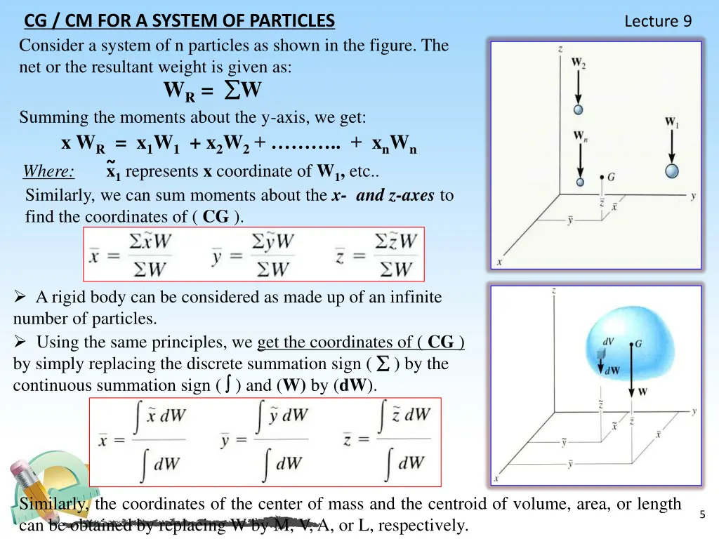 cg cm for a system of particles consider a system
