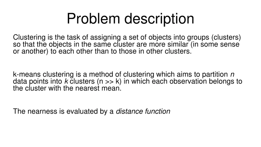 problem description