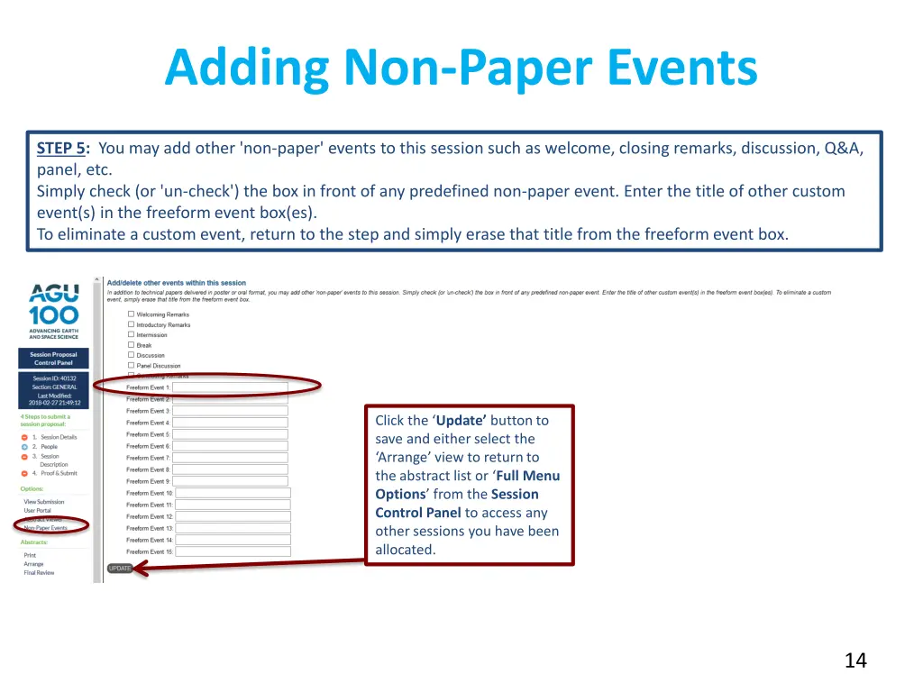adding non paper events