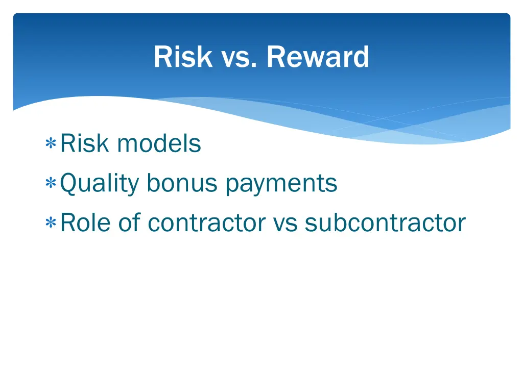 risk vs reward