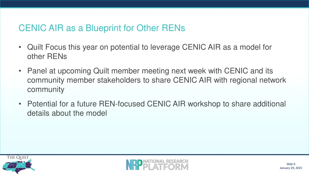 cenic air as a blueprint for other rens
